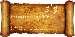 Stieglitz Zalán névjegykártya